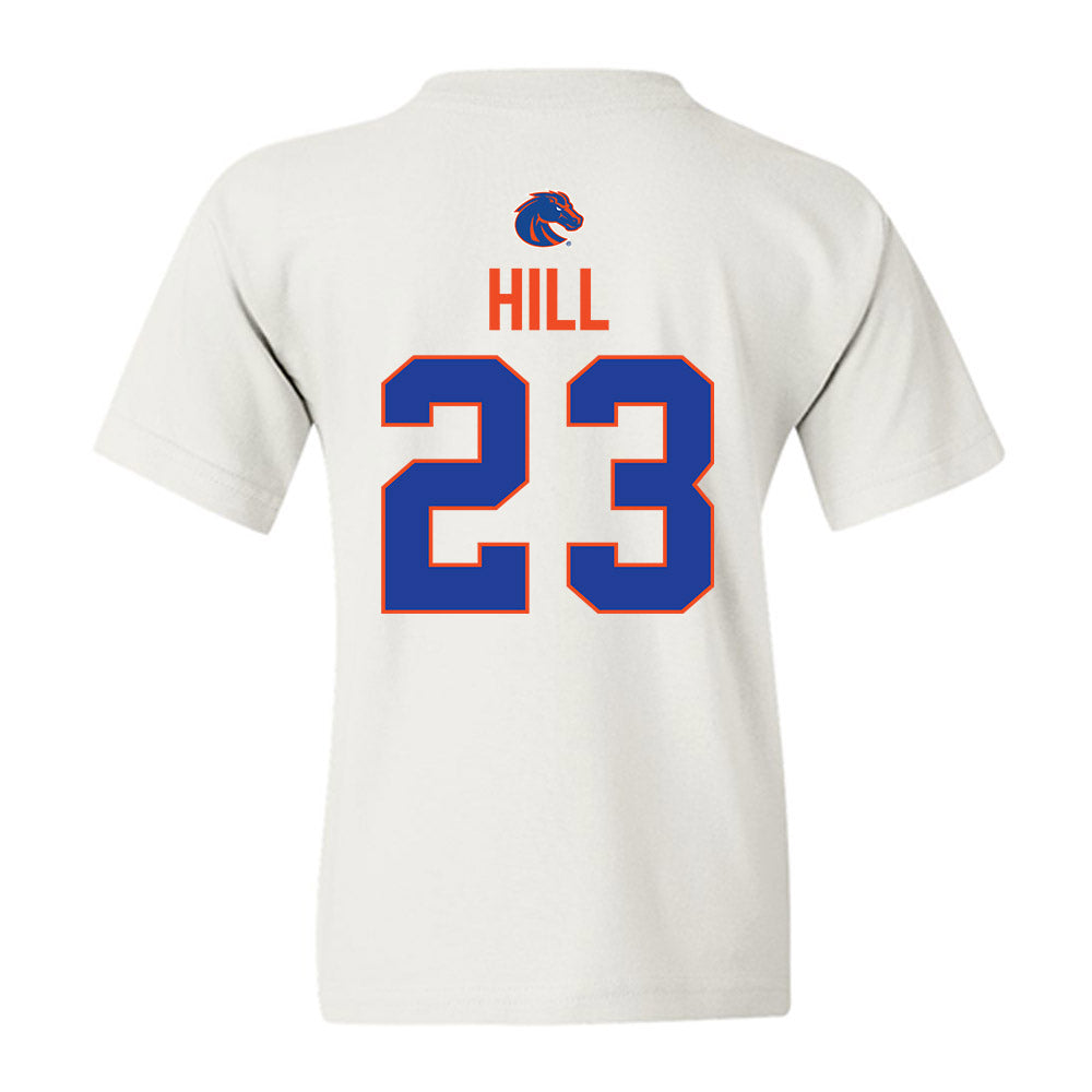 Boise State - NCAA Football : David Hill - 3-Peat Conference Champs Youth T-Shirt-1