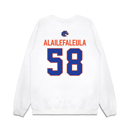Boise State - NCAA Football : Deuce Alailefaleula - 3-Peat Conference Champs Premium Crewneck Sweatshirt-1