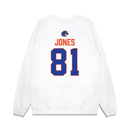 Boise State - NCAA Football : Kamryn Jones - 3-Peat Conference Champs Premium Crewneck Sweatshirt-1