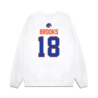 Boise State - NCAA Football : Sam Brooks - 3-Peat Conference Champs Premium Crewneck Sweatshirt-1