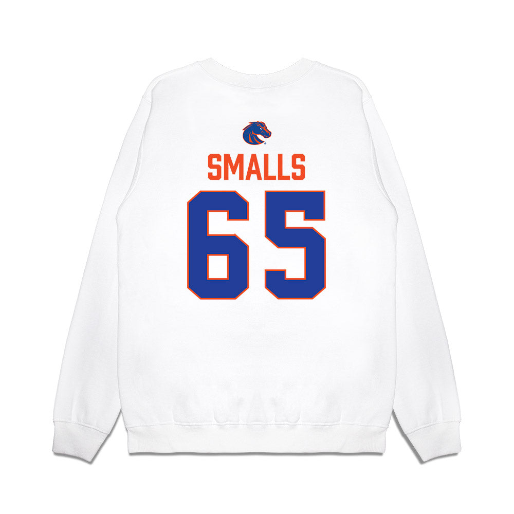 Boise State - NCAA Football : Hakeim Smalls - 3-Peat Conference Champs Premium Crewneck Sweatshirt-1