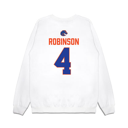 Boise State - NCAA Football : Rodney Robinson - 3-Peat Conference Champs Premium Crewneck Sweatshirt-1