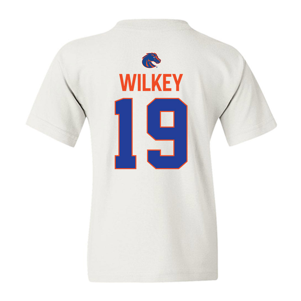 Boise State - NCAA Football : Troy Wilkey - 3-Peat Conference Champs Youth T-Shirt-1