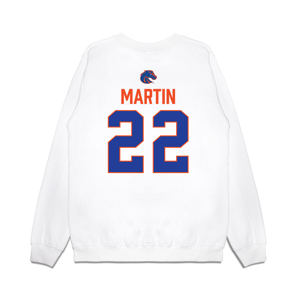 Boise State - NCAA Football : Chase Martin - 3-Peat Conference Champs Premium Crewneck Sweatshirt-1