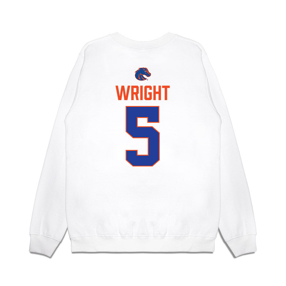 Boise State - NCAA Football : Akeem Wright - 3-Peat Conference Champs Premium Crewneck Sweatshirt-1