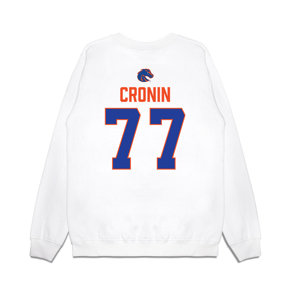 Boise State - NCAA Football : Kole Cronin - 3-Peat Conference Champs Premium Crewneck Sweatshirt-1