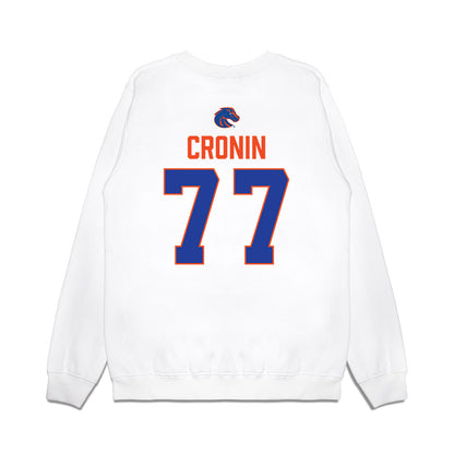 Boise State - NCAA Football : Kole Cronin - 3-Peat Conference Champs Premium Crewneck Sweatshirt-1