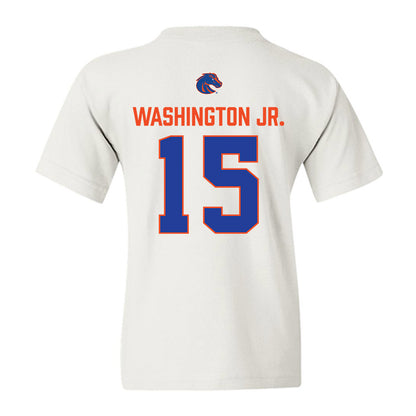 Boise State - NCAA Football : JeRico Washington Jr. - 3-Peat Conference Champs Youth T-Shirt-1