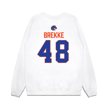 Boise State - NCAA Football : Ryan Brekke - 3-Peat Conference Champs Premium Crewneck Sweatshirt-1