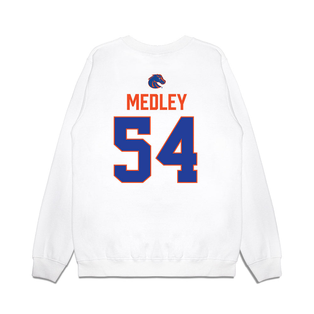 Boise State - NCAA Football : Adonte Medley - 3-Peat Conference Champs Premium Crewneck Sweatshirt-1