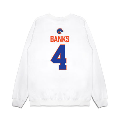 Boise State - NCAA Football : Davon Banks - 3-Peat Conference Champs Premium Crewneck Sweatshirt-1