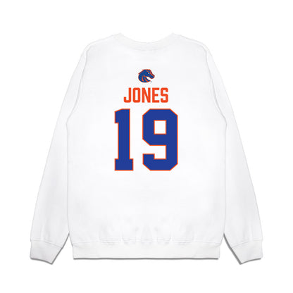Boise State - NCAA Football : Rasean Jones - 3-Peat Conference Champs Premium Crewneck Sweatshirt-1