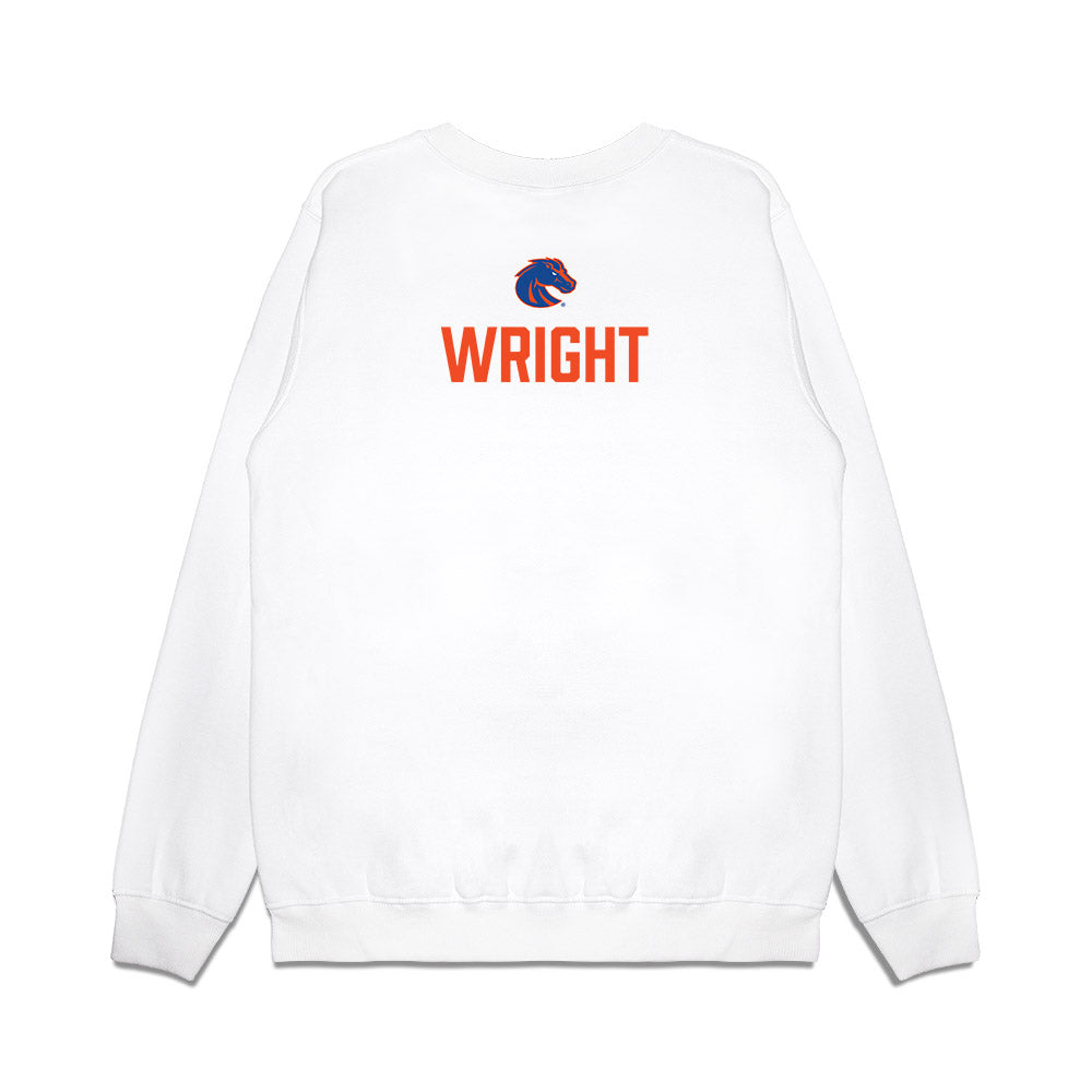 Boise State - NCAA Football : Akeem Wright - 3-Peat Conference Champs Premium Crewneck Sweatshirt-1