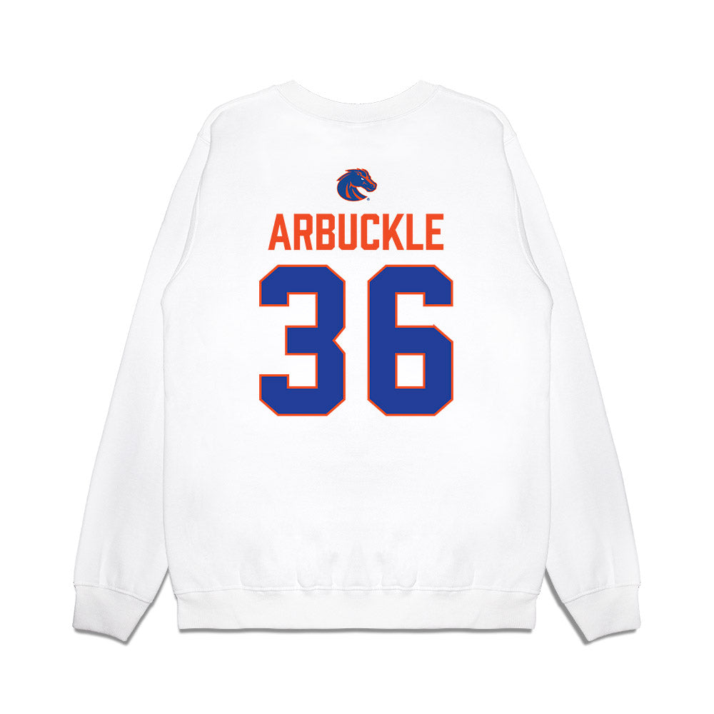 Boise State - NCAA Football : Jacob Arbuckle - 3-Peat Conference Champs Premium Crewneck Sweatshirt-1