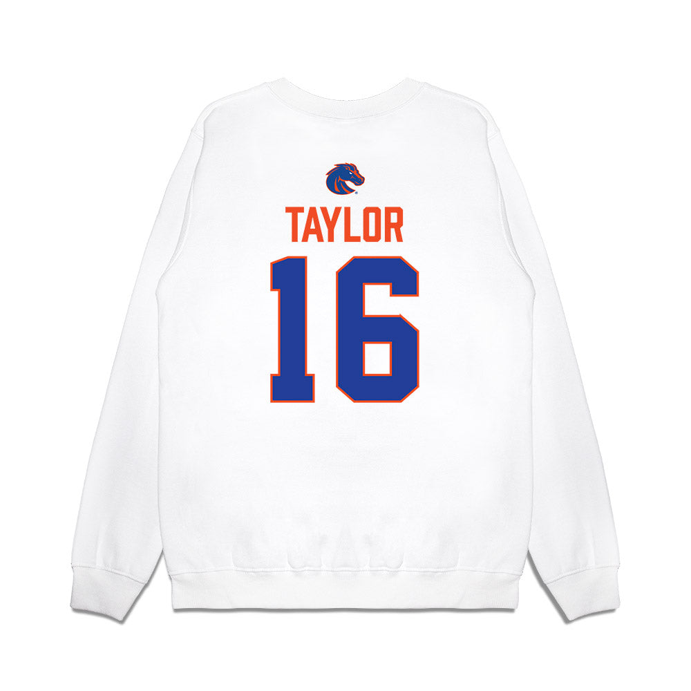 Boise State - NCAA Football : Jackson Taylor - 3-Peat Conference Champs Premium Crewneck Sweatshirt-1