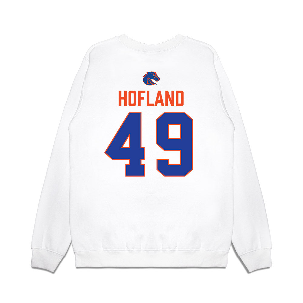 Boise State - NCAA Football : Beckham Hofland - 3-Peat Conference Champs Premium Crewneck Sweatshirt-1