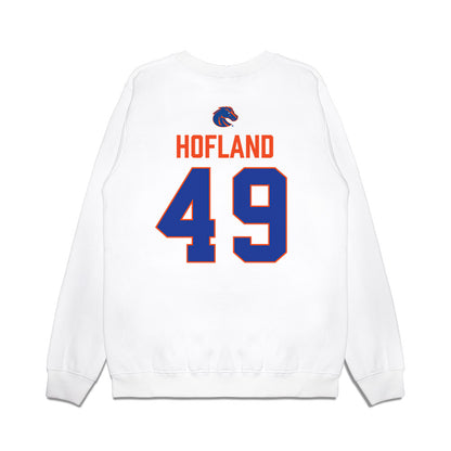 Boise State - NCAA Football : Beckham Hofland - 3-Peat Conference Champs Premium Crewneck Sweatshirt-1