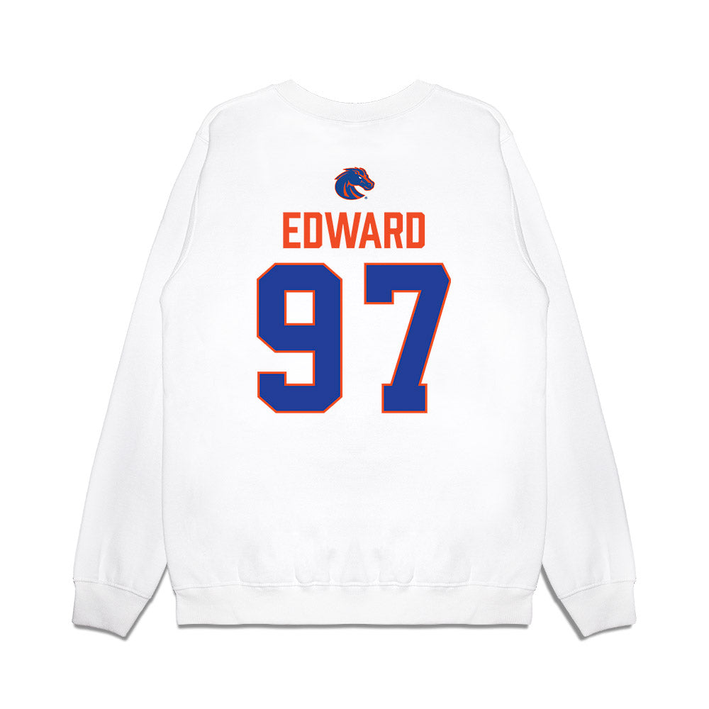 Boise State - NCAA Football : Mikaio Edward - 3-Peat Conference Champs Premium Crewneck Sweatshirt-1