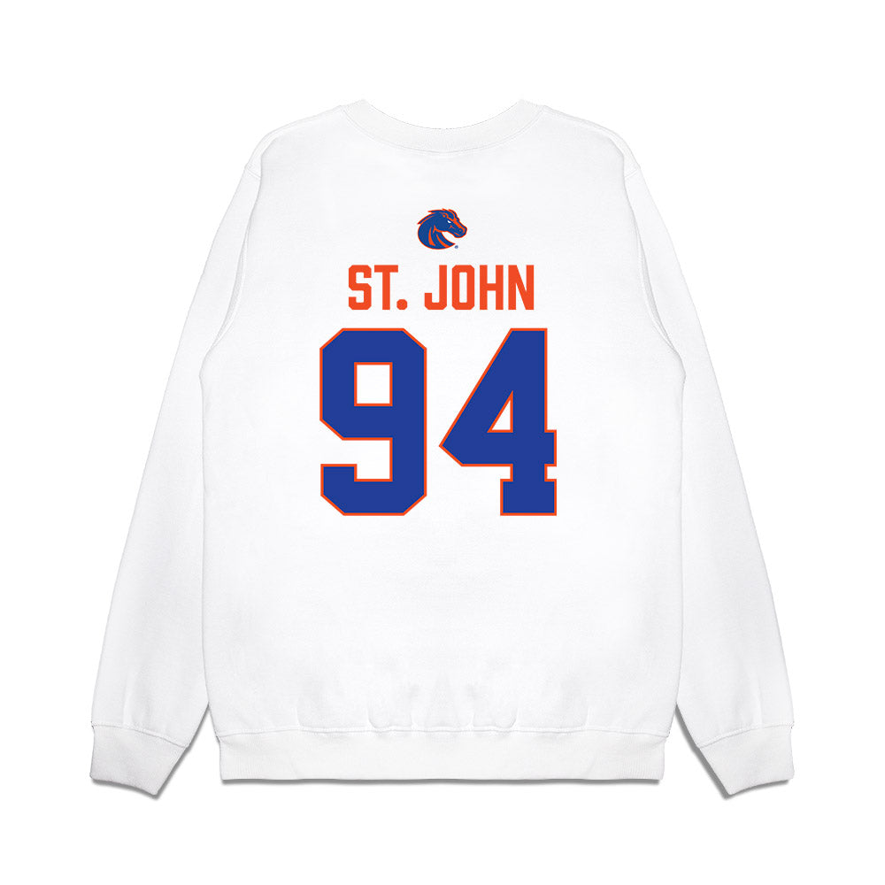 Boise State - NCAA Football : Paz St. John - 3-Peat Conference Champs Premium Crewneck Sweatshirt-1