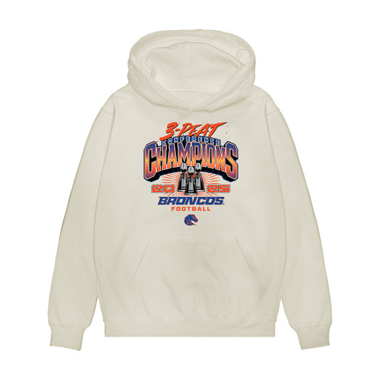 Boise State - NCAA Football : Terrious Favors - 3-Peat Conference Champs Premium Hooded Sweatshirt-0