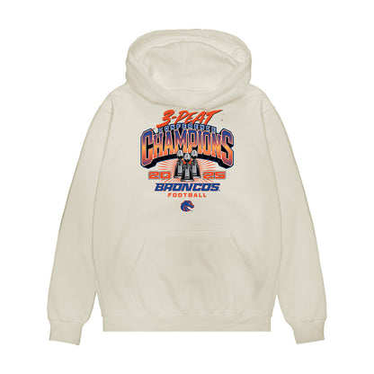 Boise State - NCAA Football : Connor Warkentin - 3-Peat Conference Champs Premium Hooded Sweatshirt-0