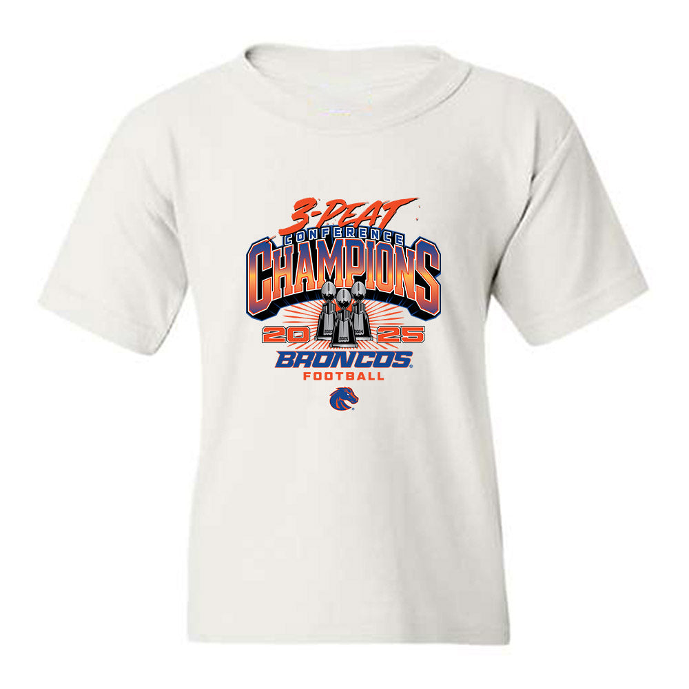 Boise State - NCAA Football : Deuce Alailefaleula - 3-Peat Conference Champs Youth T-Shirt-0