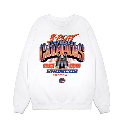 Boise State - NCAA Football : Austin Terry - 3-Peat Conference Champs Premium Crewneck Sweatshirt-0
