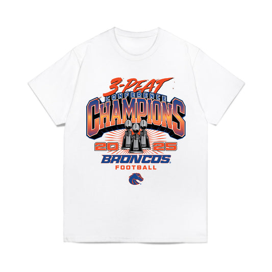 Boise State - NCAA Football : Cash Herrera - 3-Peat Conference Champs Comfort Colors T-Shirt-0