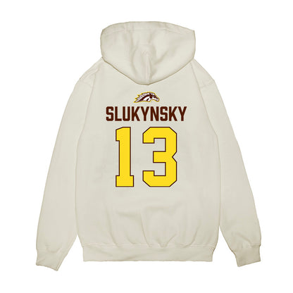 Western Michigan - NCAA Men's Ice Hockey : Grant Slukynsky - Vintage Shersey Premium Hooded Sweatshirt-1