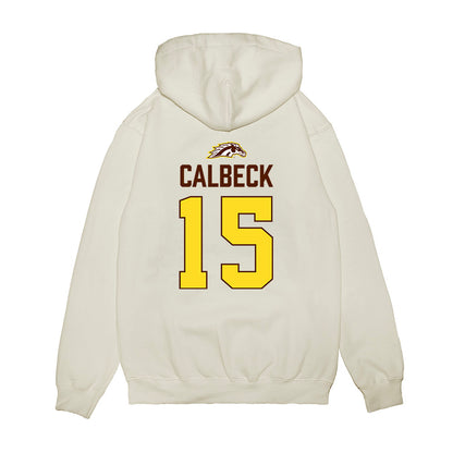 Western Michigan - NCAA Men's Ice Hockey : Alex Calbeck - Vintage Shersey Premium Hooded Sweatshirt-1