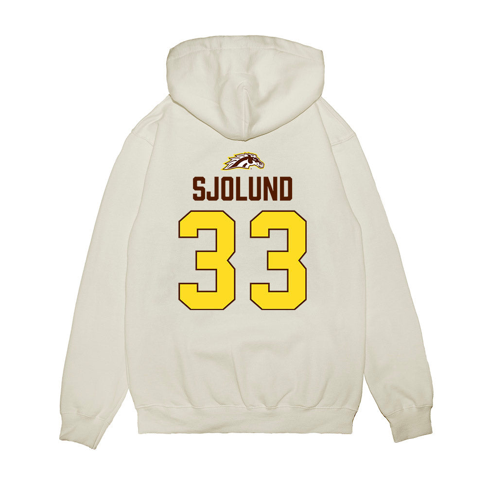 Western Michigan - NCAA Men's Ice Hockey : Samuel Sjolund - Vintage Shersey Premium Hooded Sweatshirt-1