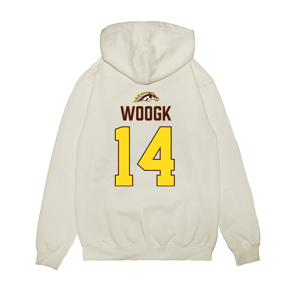 Western Michigan - NCAA Men's Ice Hockey : Colby Woogk - Vintage Shersey Premium Hooded Sweatshirt-1