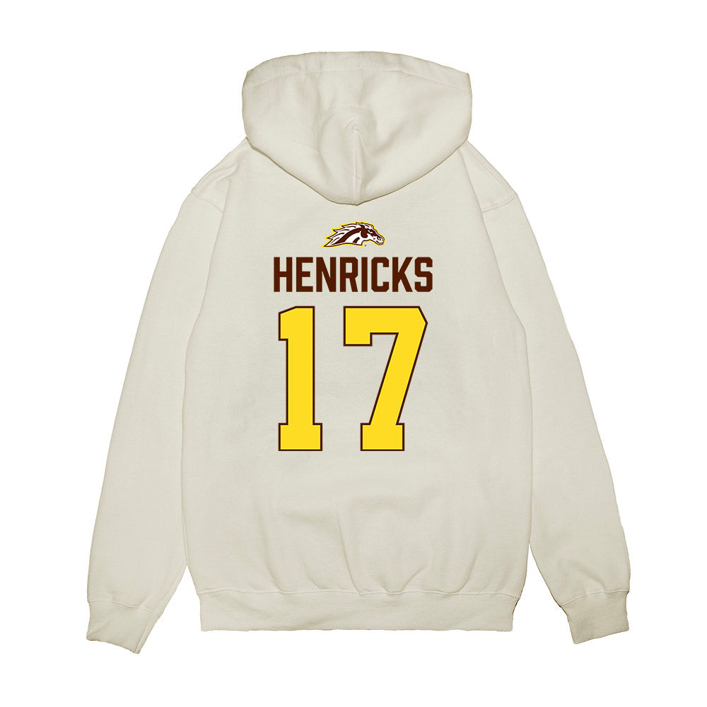 Western Michigan - NCAA Men's Ice Hockey : Ty Henricks - Vintage Shersey Premium Hooded Sweatshirt-1