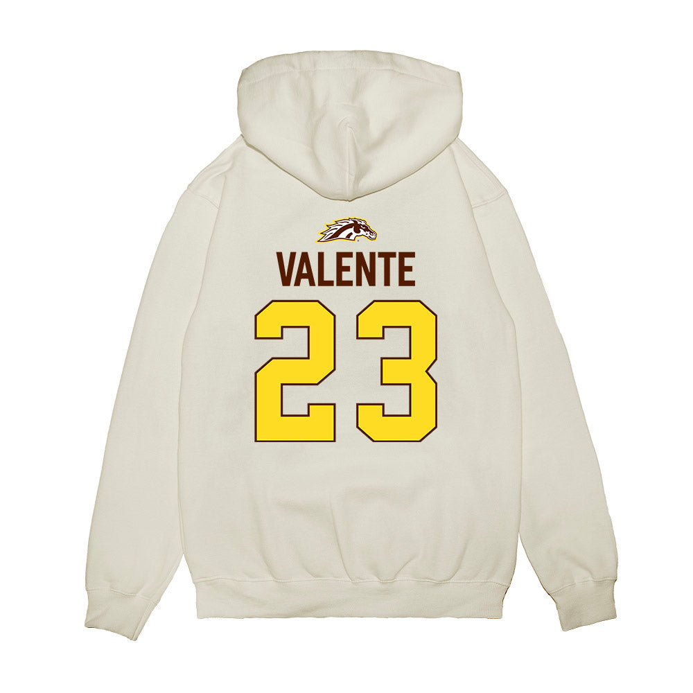 Western Michigan - NCAA Men's Ice Hockey : Liam Valente - Vintage Shersey Premium Hooded Sweatshirt-1