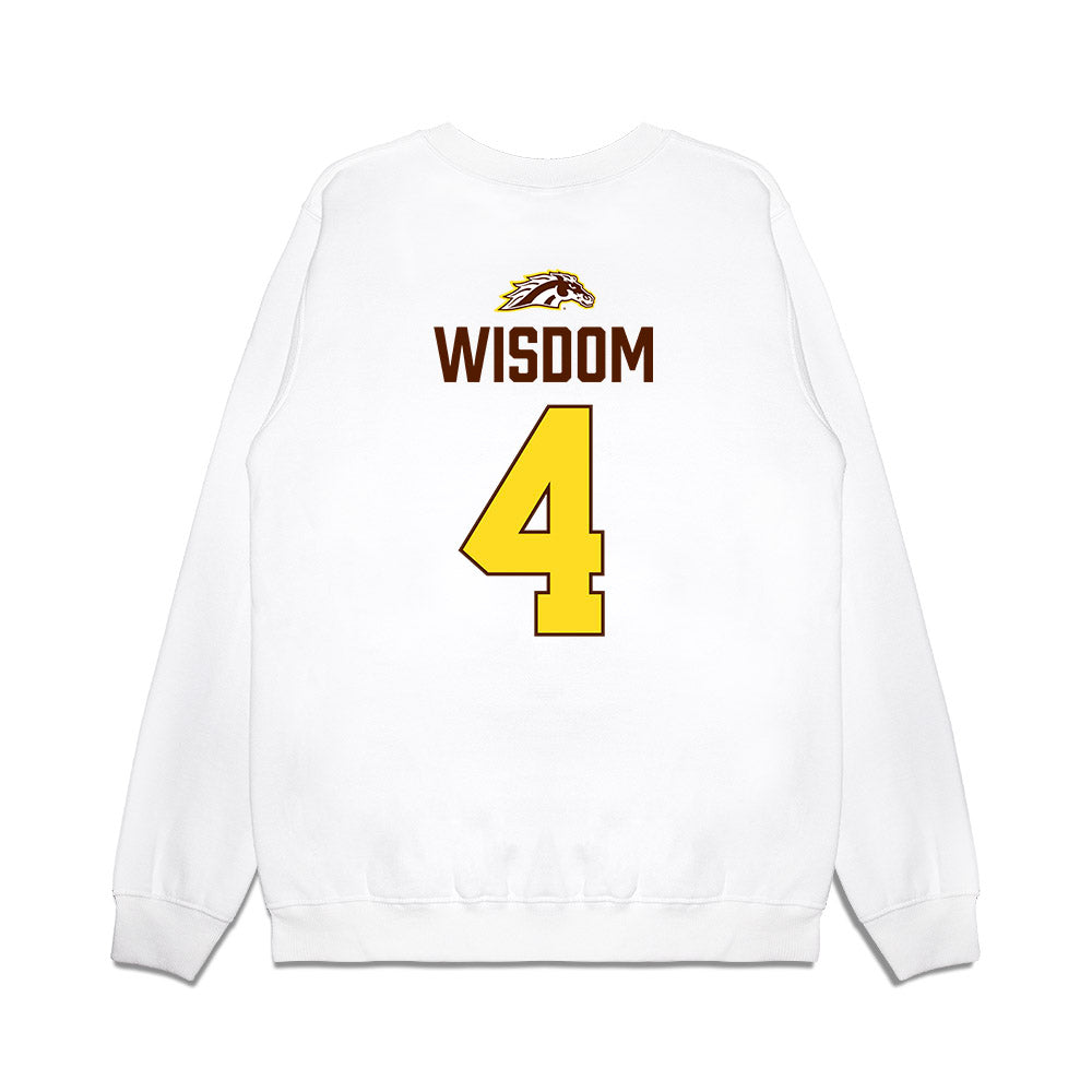 Western Michigan - NCAA Men's Ice Hockey : Zacch Wisdom - Vintage Shersey Premium Crewneck Sweatshirt-1
