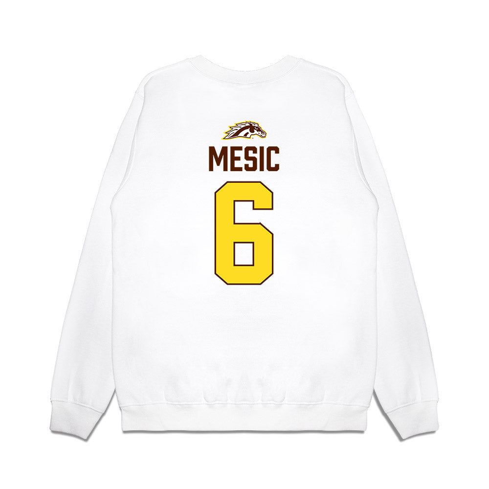 Western Michigan - NCAA Men's Ice Hockey : Jack Mesic - Vintage Shersey Premium Crewneck Sweatshirt-1