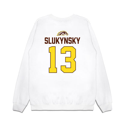 Western Michigan - NCAA Men's Ice Hockey : Grant Slukynsky - Vintage Shersey Premium Crewneck Sweatshirt-1