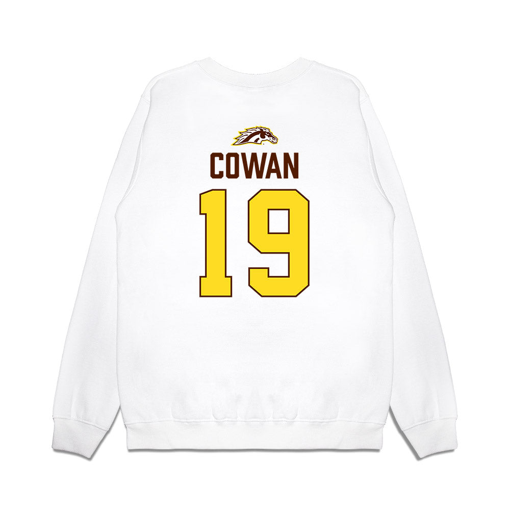 Western Michigan - NCAA Men's Ice Hockey : Bobby Cowan - Vintage Shersey Premium Crewneck Sweatshirt-1