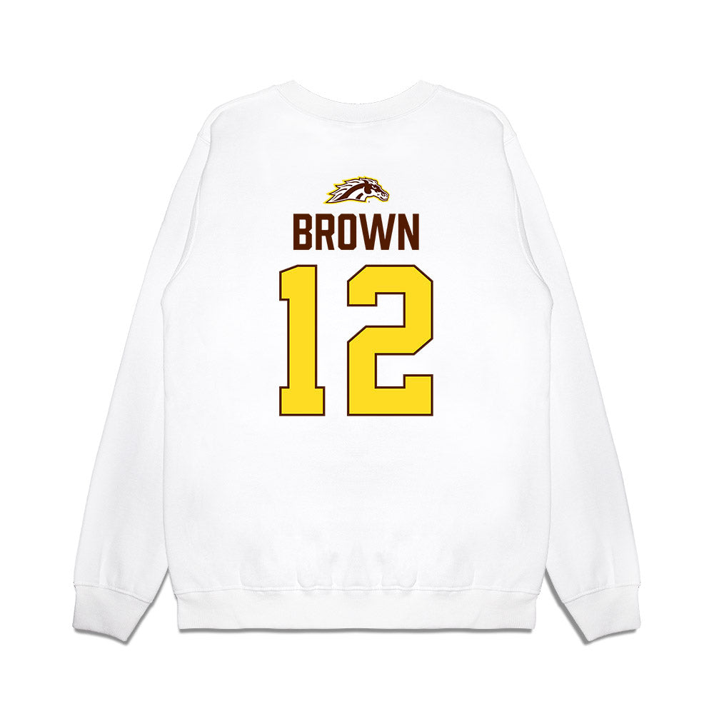 Western Michigan - NCAA Men's Ice Hockey : Connor Brown - Vintage Shersey Premium Crewneck Sweatshirt-1
