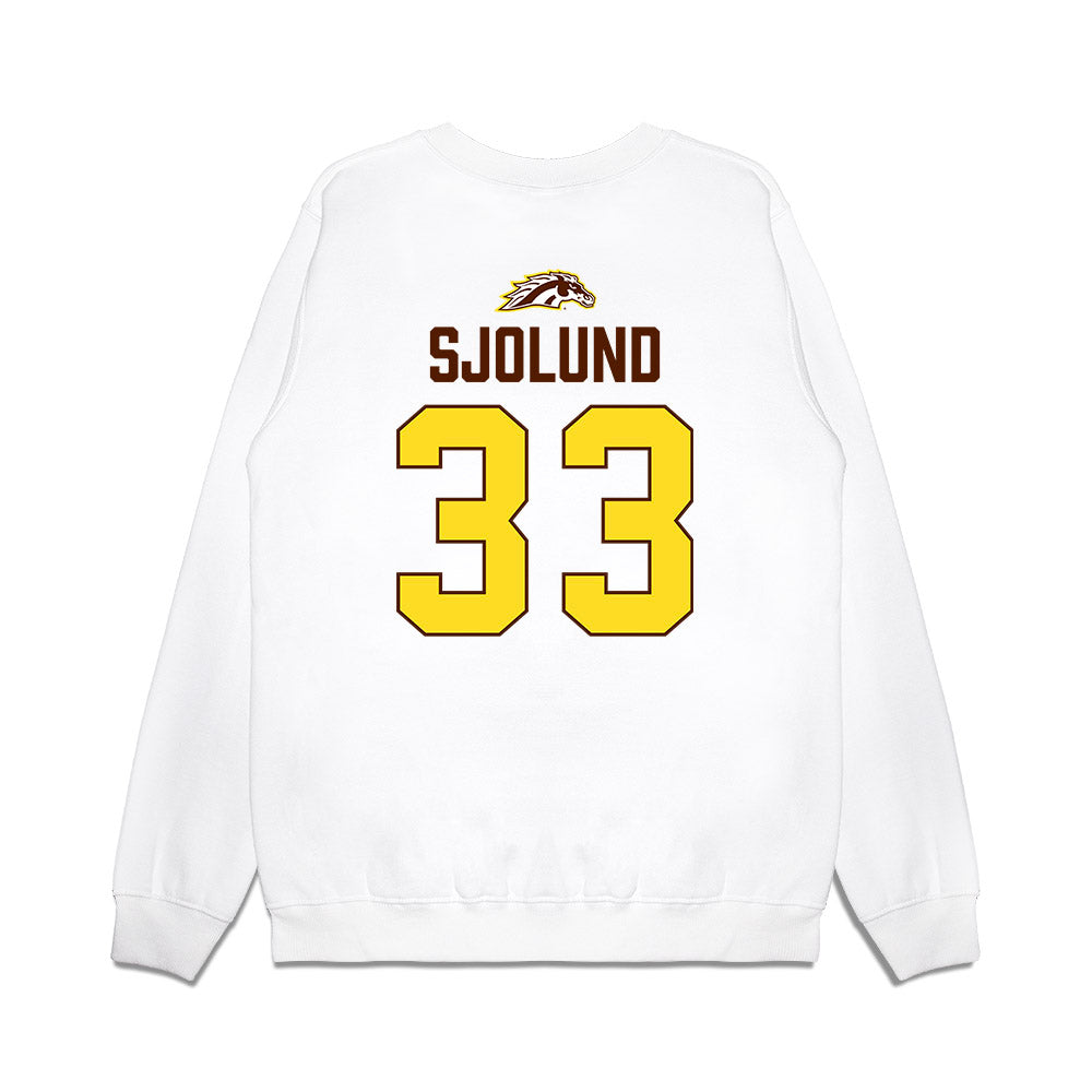 Western Michigan - NCAA Men's Ice Hockey : Samuel Sjolund - Vintage Shersey Premium Crewneck Sweatshirt-1