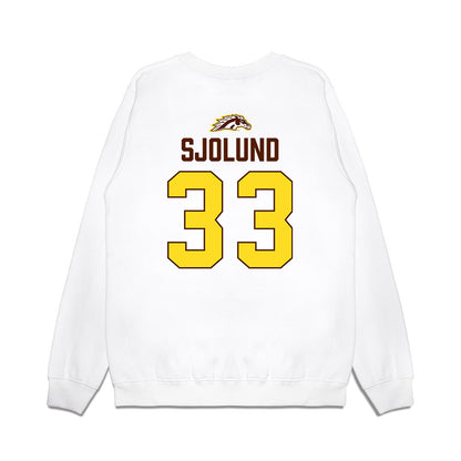 Western Michigan - NCAA Men's Ice Hockey : Samuel Sjolund - Vintage Shersey Premium Crewneck Sweatshirt-1