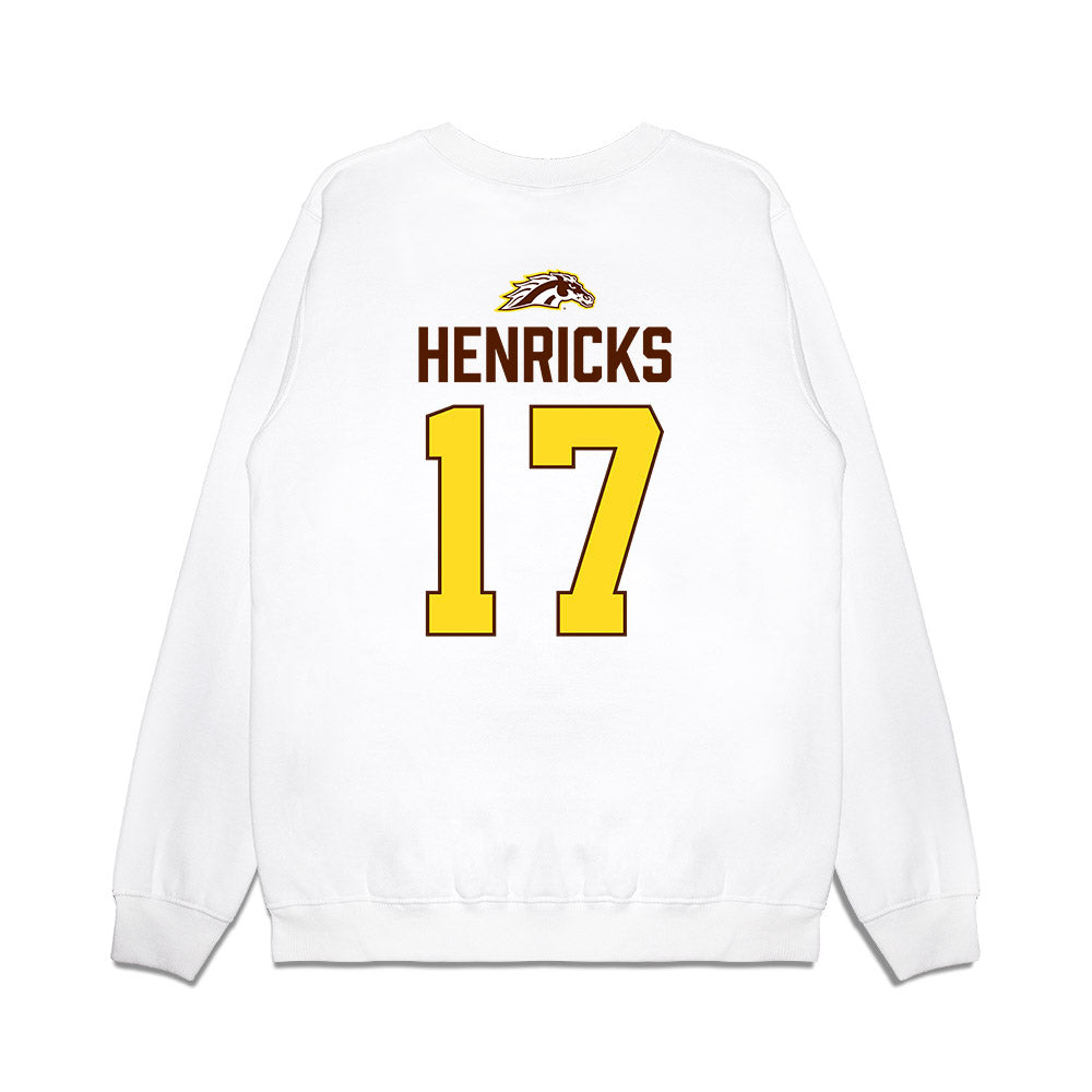 Western Michigan - NCAA Men's Ice Hockey : Ty Henricks - Vintage Shersey Premium Crewneck Sweatshirt-1