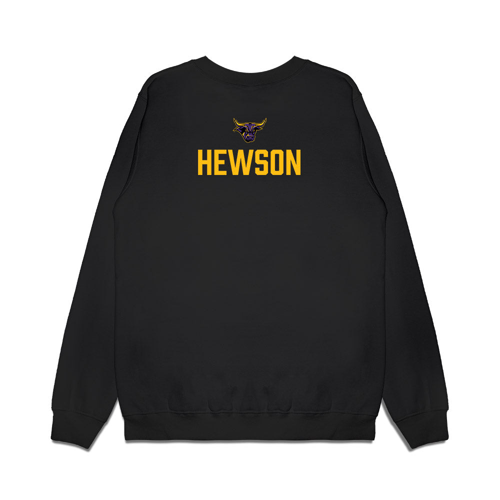 Minn. St. - NCAA Men's Ice Hockey : Easton Hewson - Vintage Shersey Premium Crewneck Sweatshirt-1