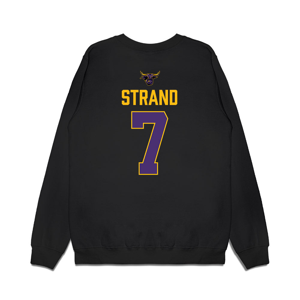 Minn. St. - NCAA Men's Ice Hockey : Bryce Strand - Vintage Shersey Premium Crewneck Sweatshirt-1