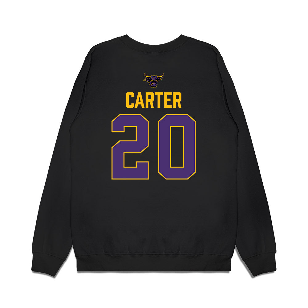 Minn. St. - NCAA Men's Ice Hockey : Cash Carter - Vintage Shersey Premium Crewneck Sweatshirt-1