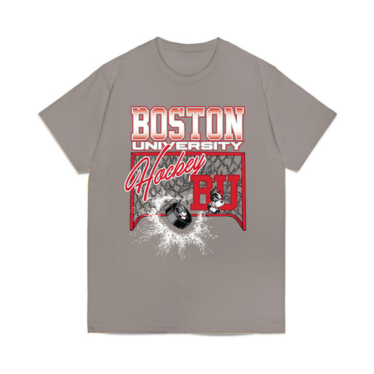 BU - NCAA Men's Ice Hockey : Max Lacroix - Vintage Shersey Comfort Colors T-Shirt-0