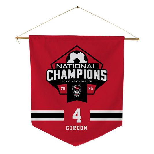 NC State - NCAA Men's Soccer : Joshua Gordon - NCAA® National Champs Pennant - 18" x 21"-0