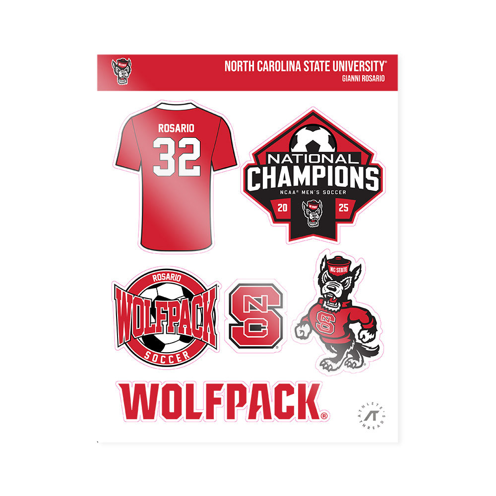 NC State - NCAA Men's Soccer : Gianni Rosario - NCAA® National Champs Sticker Sheet-0