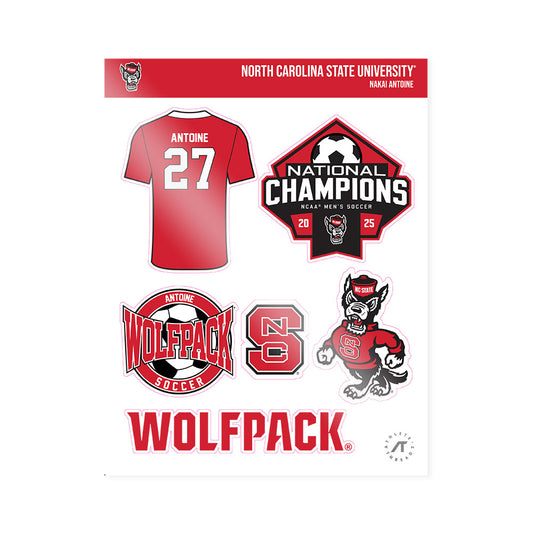 NC State - NCAA Men's Soccer : Nakai Antoine - NCAA® National Champs Sticker Sheet-0