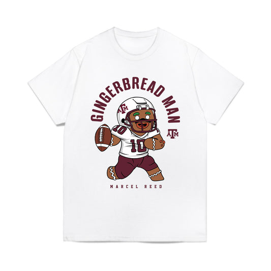 Texas A&M - NCAA Football : Marcel Reed - Gingerbread Man Comfort Colors T-Shirt-0